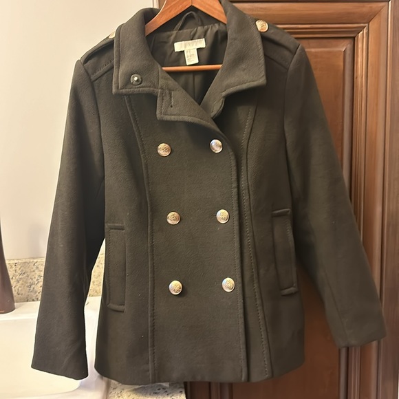 Military green pea coat - Picture 1 of 5